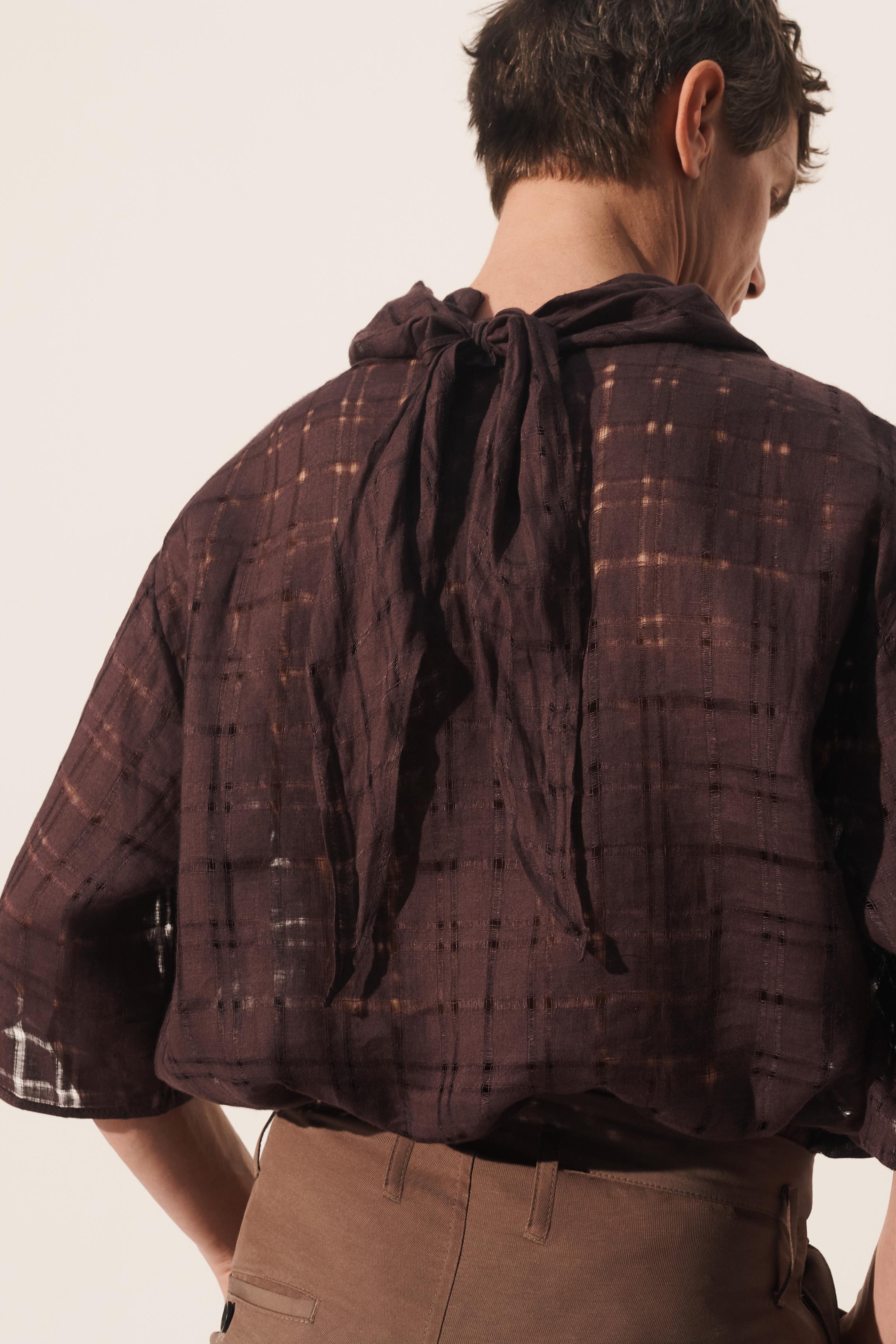 CHEMISE FOULARD STRUCTURÉE 100 % LIN